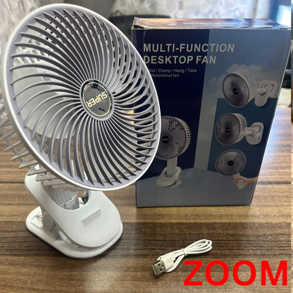 Rechargeable Mini Portable Clip on Fan,3 Speeds Quiet Wind 720° Rotate Personal Electric Fan,Standing Fans for Room Home