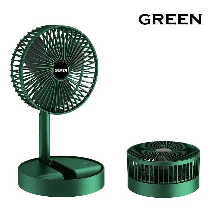 Rechargeable Portable Telescopic Stand Fan - 6 Inch USB Folding Fan with Rechargeable Battery